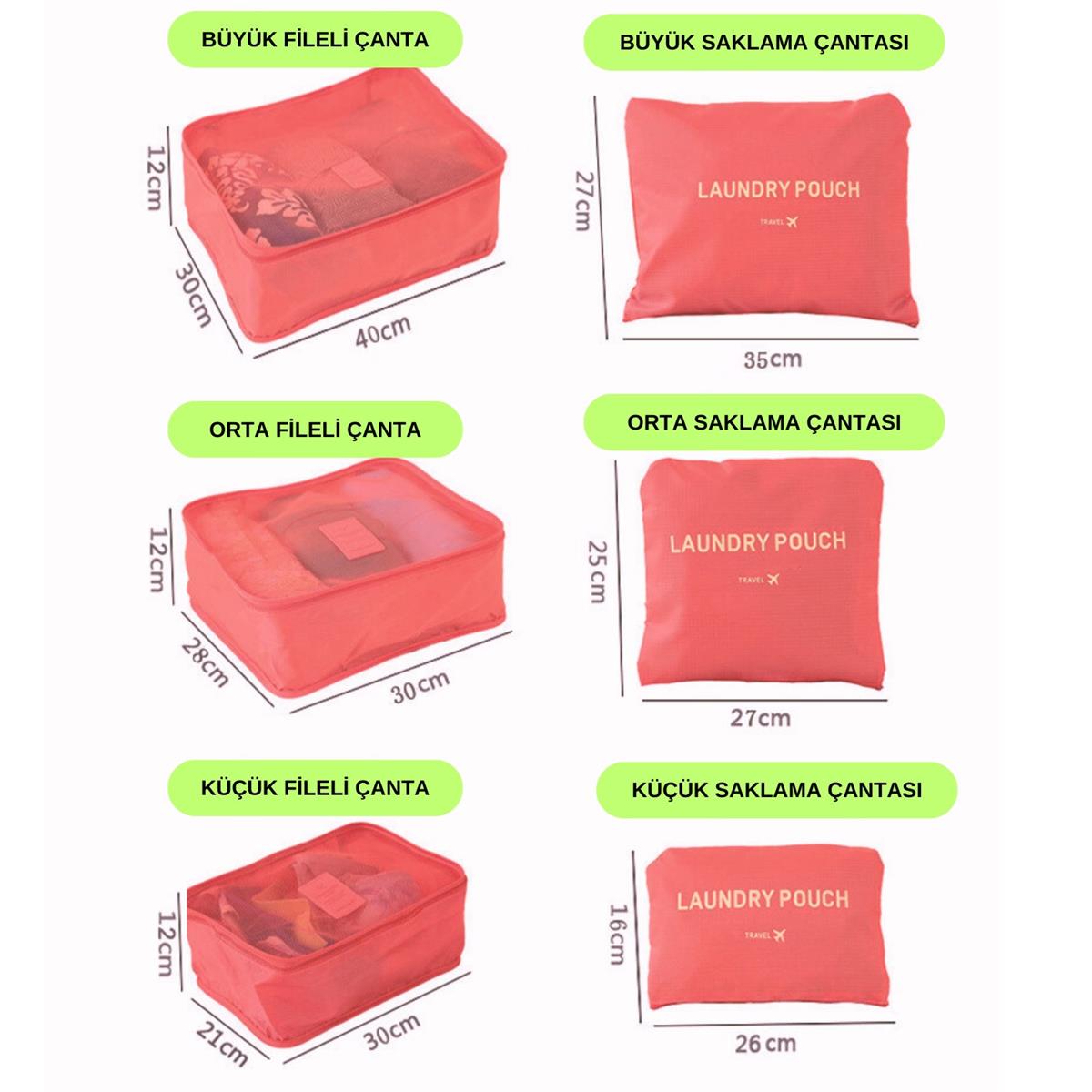 Valiz Seyahat Çanta Düzenleyici 6 Parça Seyahat Bavul Düzenleyici Organizer Set