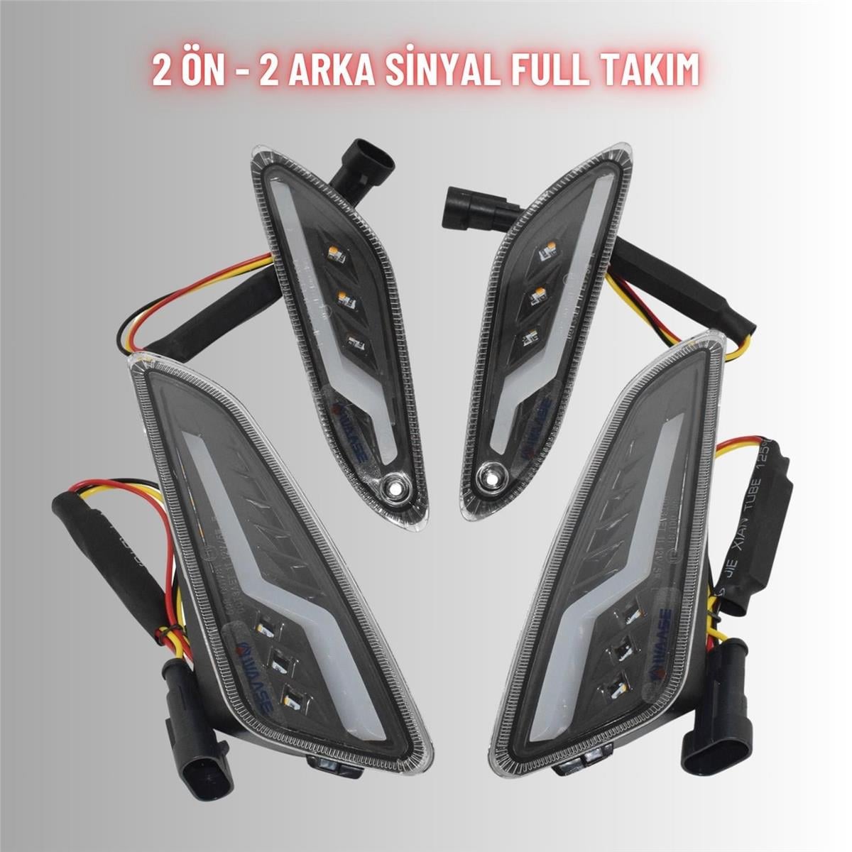 Vespa Elettrica Sprint Primavera Ön Arka 4lü LED Sinyal Lambası Seti Kayar Selamlamalı 12V 2li Mod