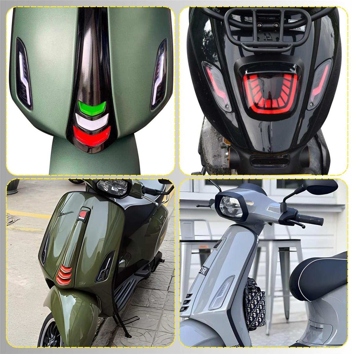 Vespa Elettrica Sprint Primavera Ön Arka 4lü LED Sinyal Lambası Seti Kayar Selamlamalı 12V 2li Mod