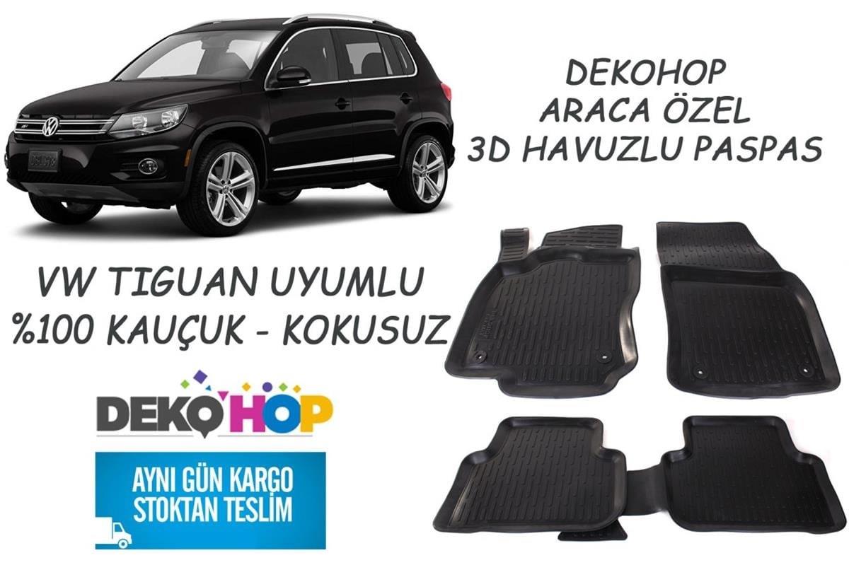 VW TIGUAN 2016 SONRASI Araca Özel Oto Paspas 3D Havuzlu Kauçuk Paspas