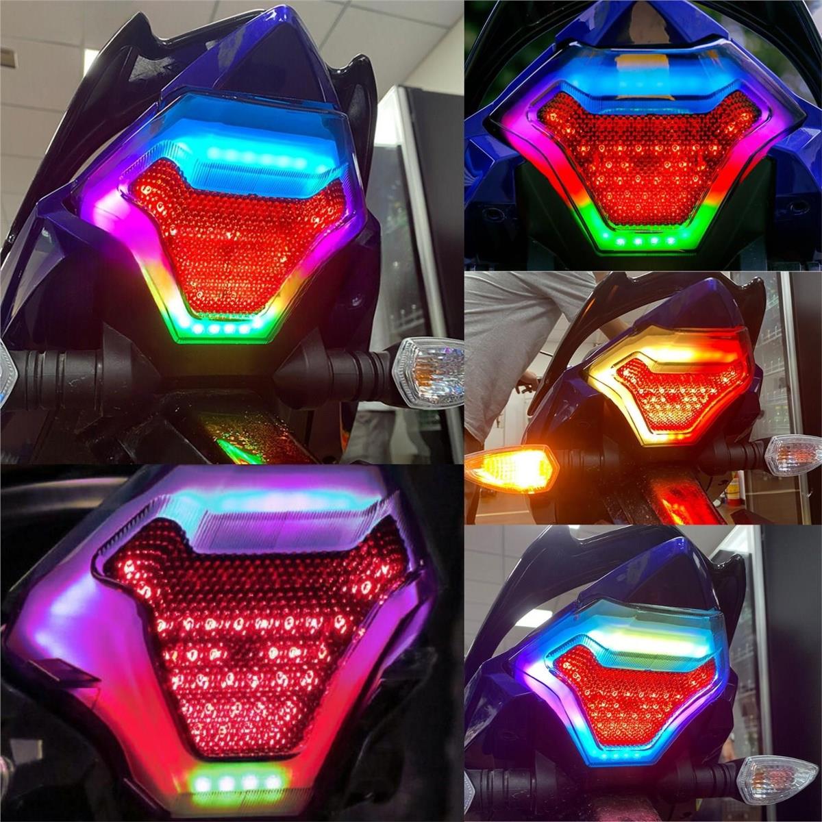 Yamaha MT-07, YZF-R3, Y15ZR V3 Universal Sinyalli Stop Lambası RGB Bluetooth APP Kontrol 210 Mod