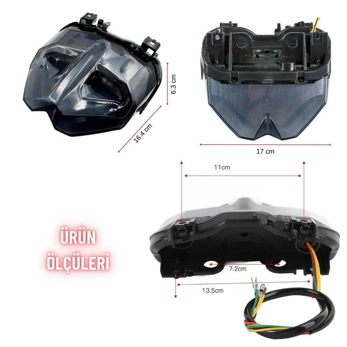 Yamaha MT-09 ve FJ-09 2015-2016 Uyumlu Stop Lambası Yüksek Performanslı Universal Arka Lamba