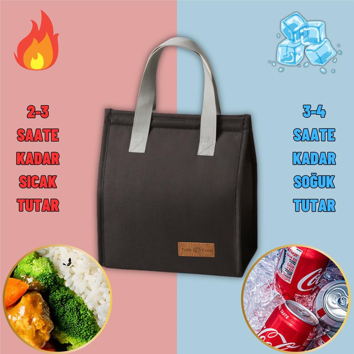 Yemek Taşıma Beslenme Ve Piknik Çantası Sıcak Soğuk Isı Tutucu Günlük İş Yeri Yemek Çantası