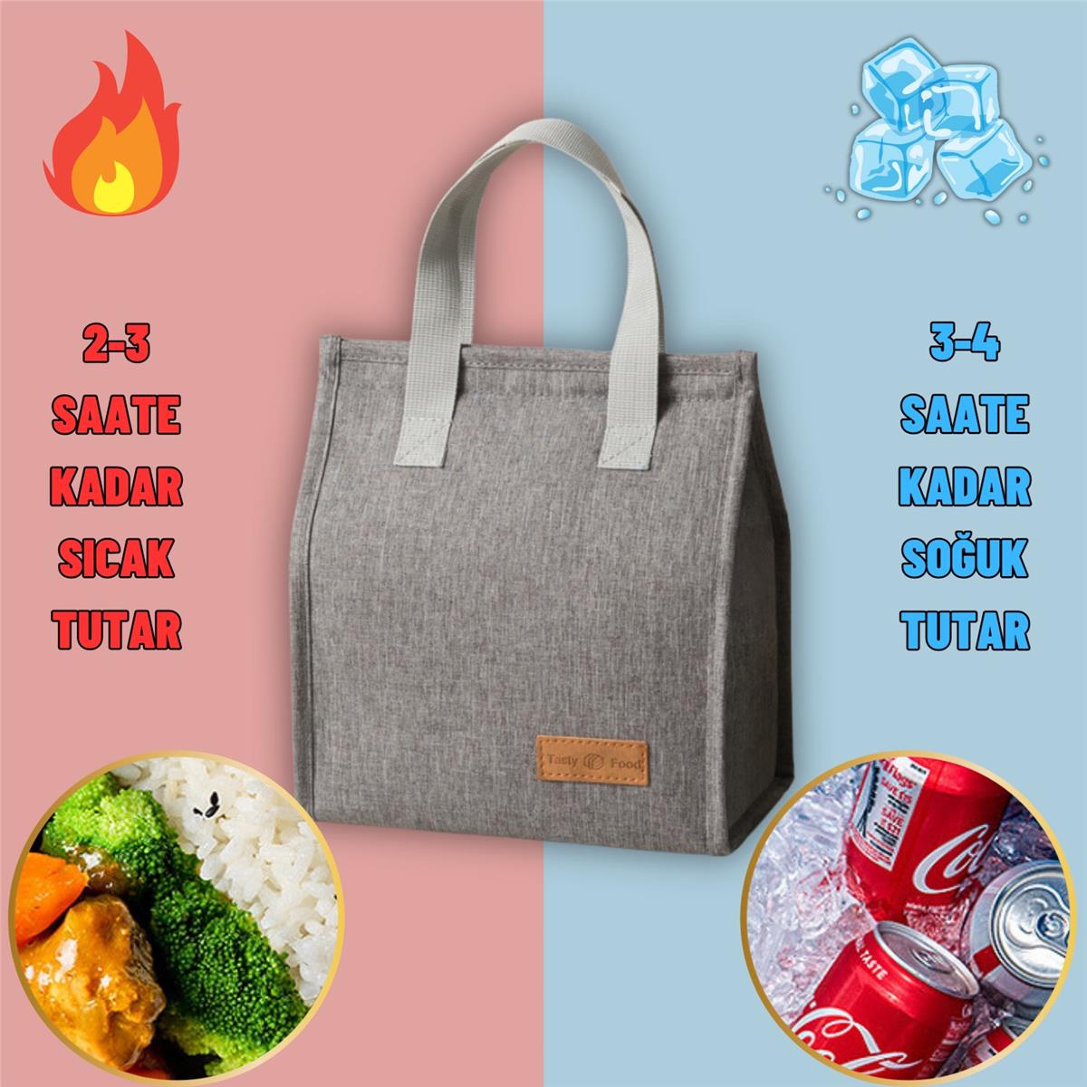 Yemek Taşıma Beslenme Ve Piknik Çantası Sıcak Soğuk Isı Tutucu Günlük İş Yeri Yemek Çantası