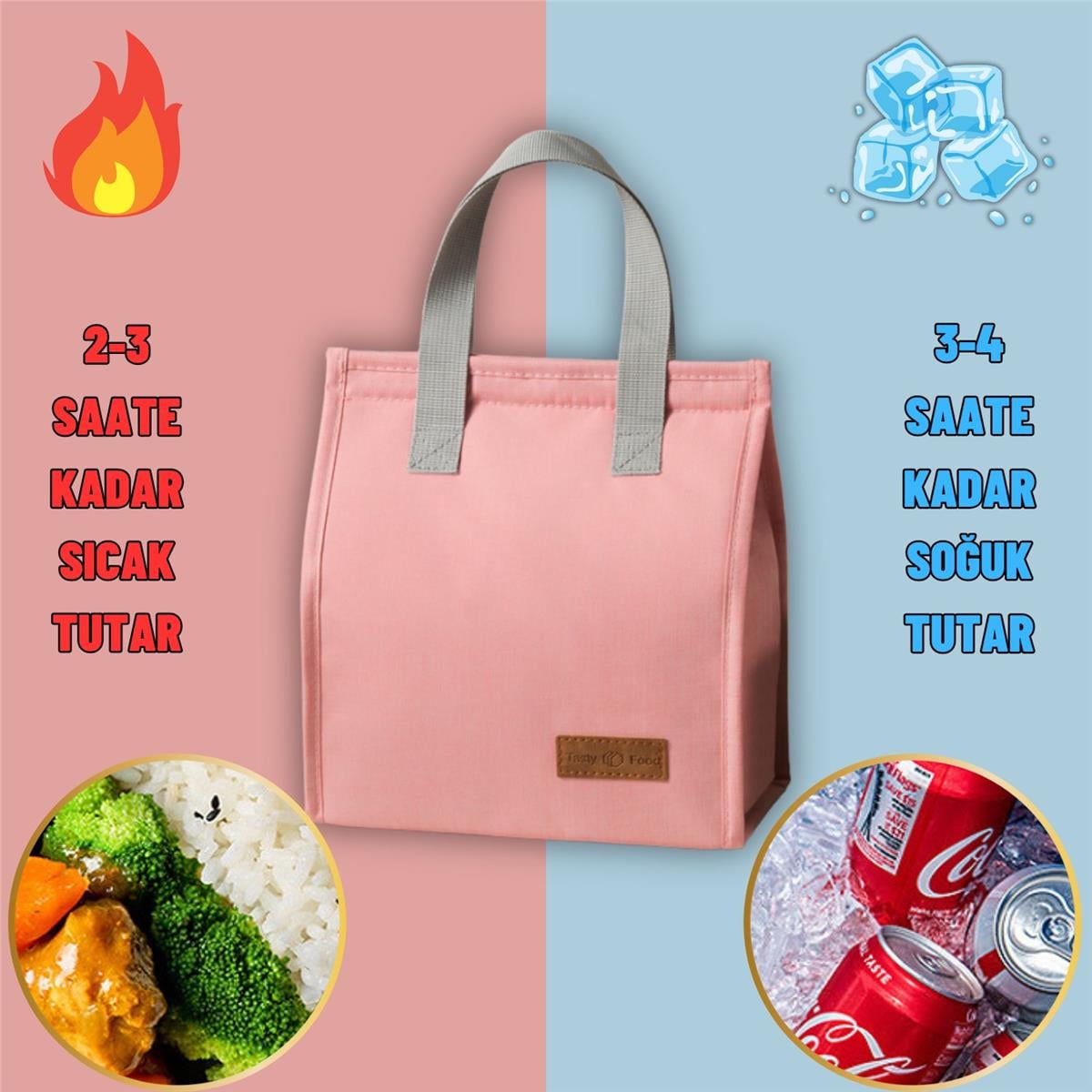 Yemek Taşıma Beslenme Ve Piknik Çantası Sıcak Soğuk Isı Tutucu Günlük İş Yeri Yemek Çantası