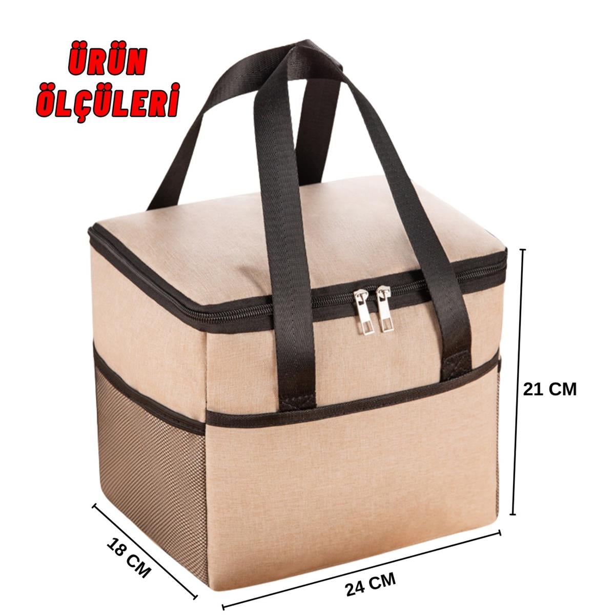 Yemek Taşıma Ve Piknik Çantası 10 Litre Isı Yalıtımlı Sıcak Soğuk Beslenme Taşıma Çantası