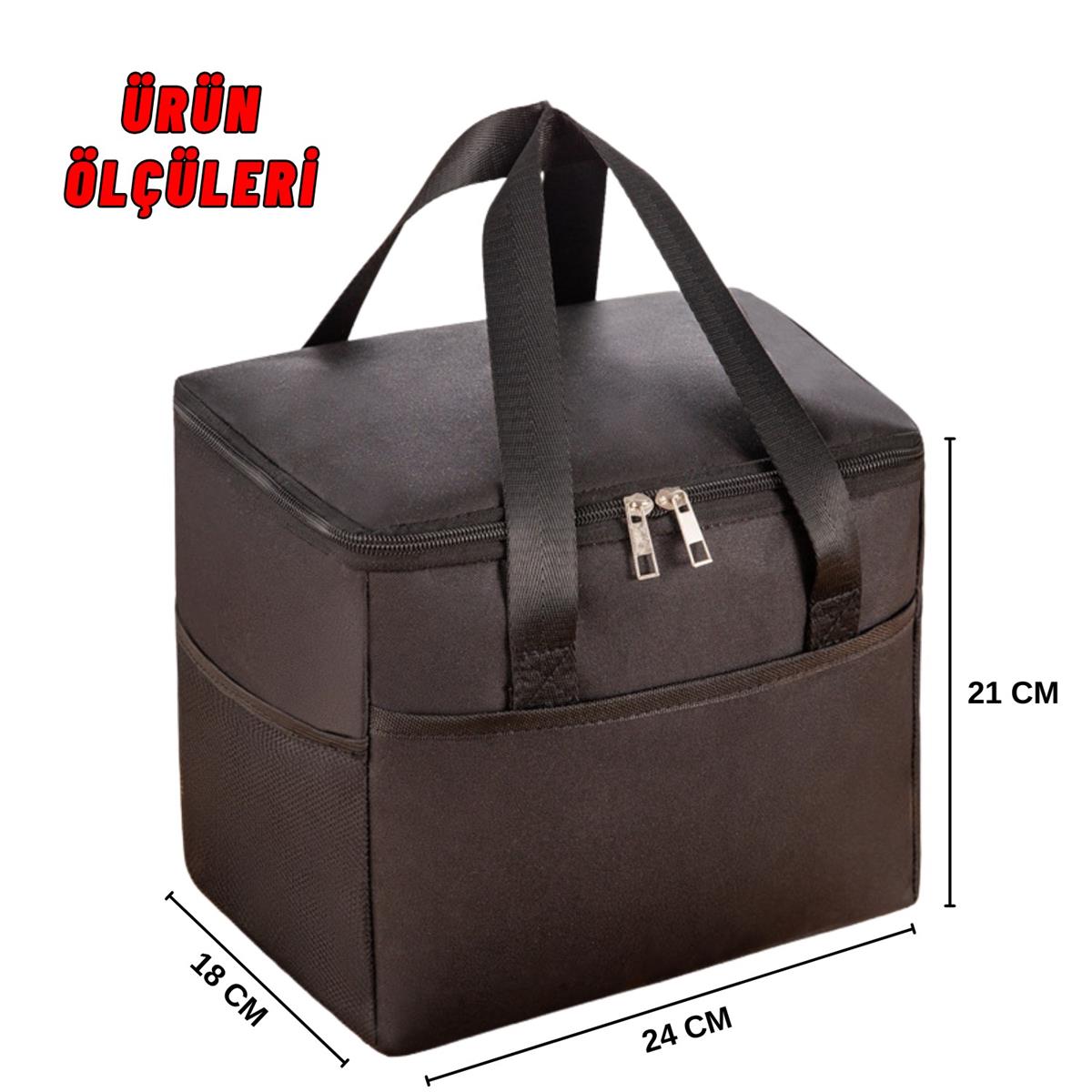 Yemek Taşıma Ve Piknik Çantası 10 Litre Isı Yalıtımlı Sıcak Soğuk Beslenme Taşıma Çantası