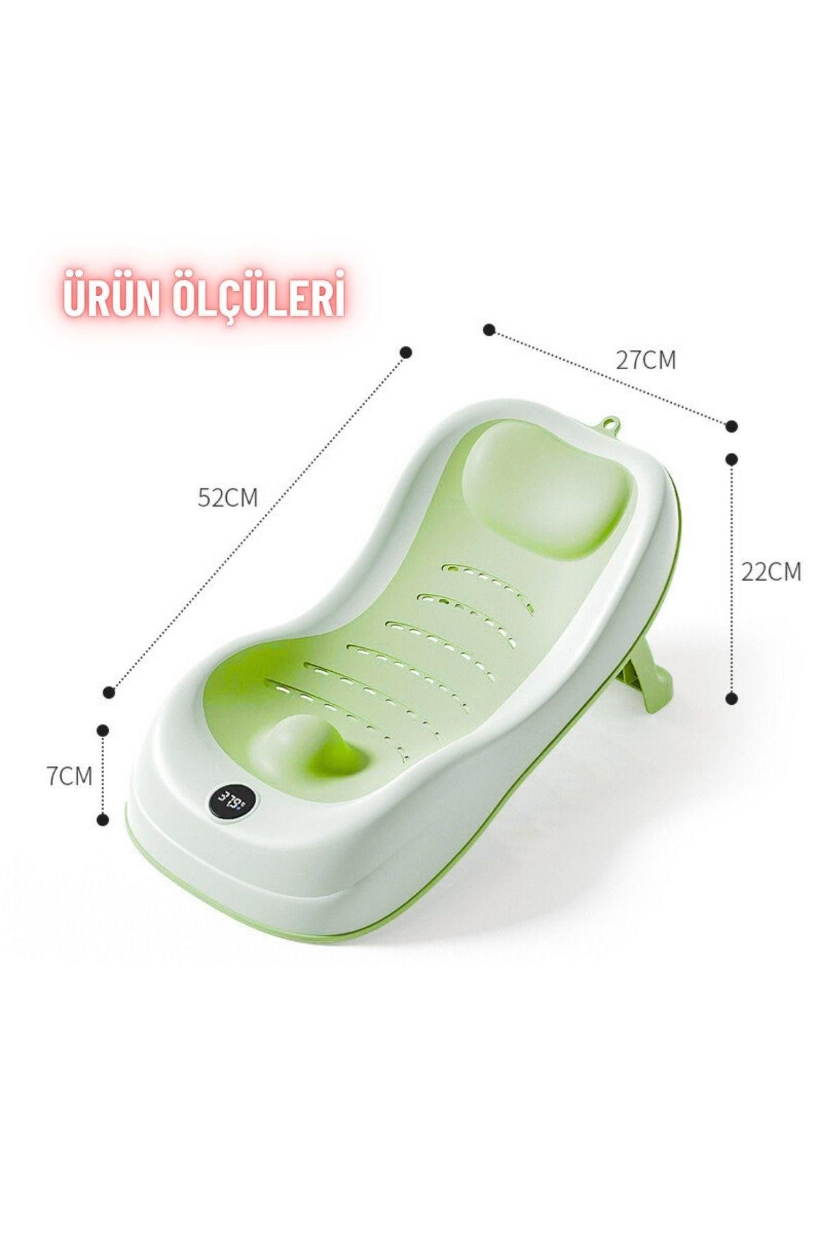 Yenidoğan Bebek Katlanabilir Termometreli Besleme ve Yıkama Banyo Oturağı Alt Değiştirme Sehpası