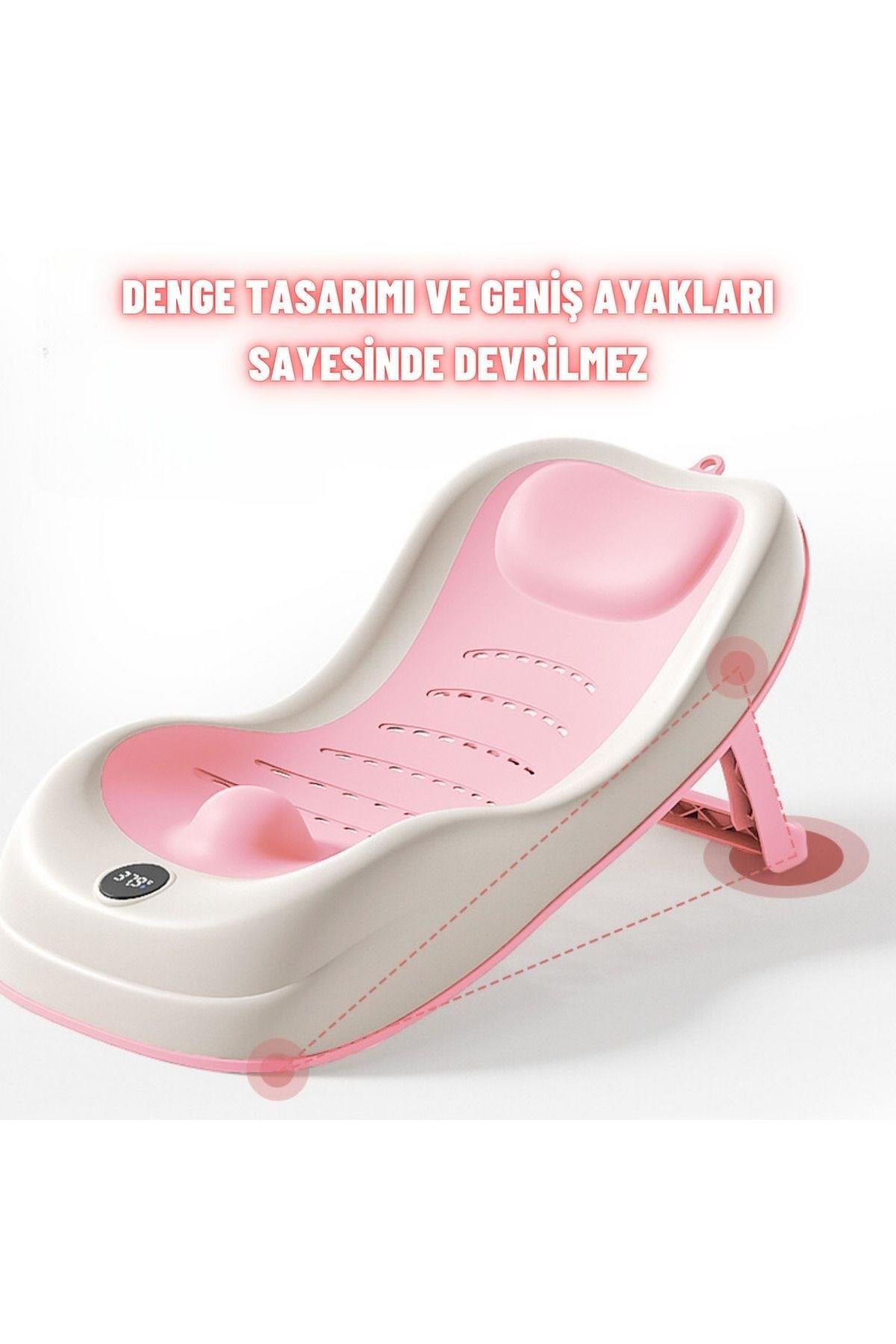 Yenidoğan Bebek Katlanabilir Termometreli Besleme ve Yıkama Banyo Oturağı Alt Değiştirme Sehpası