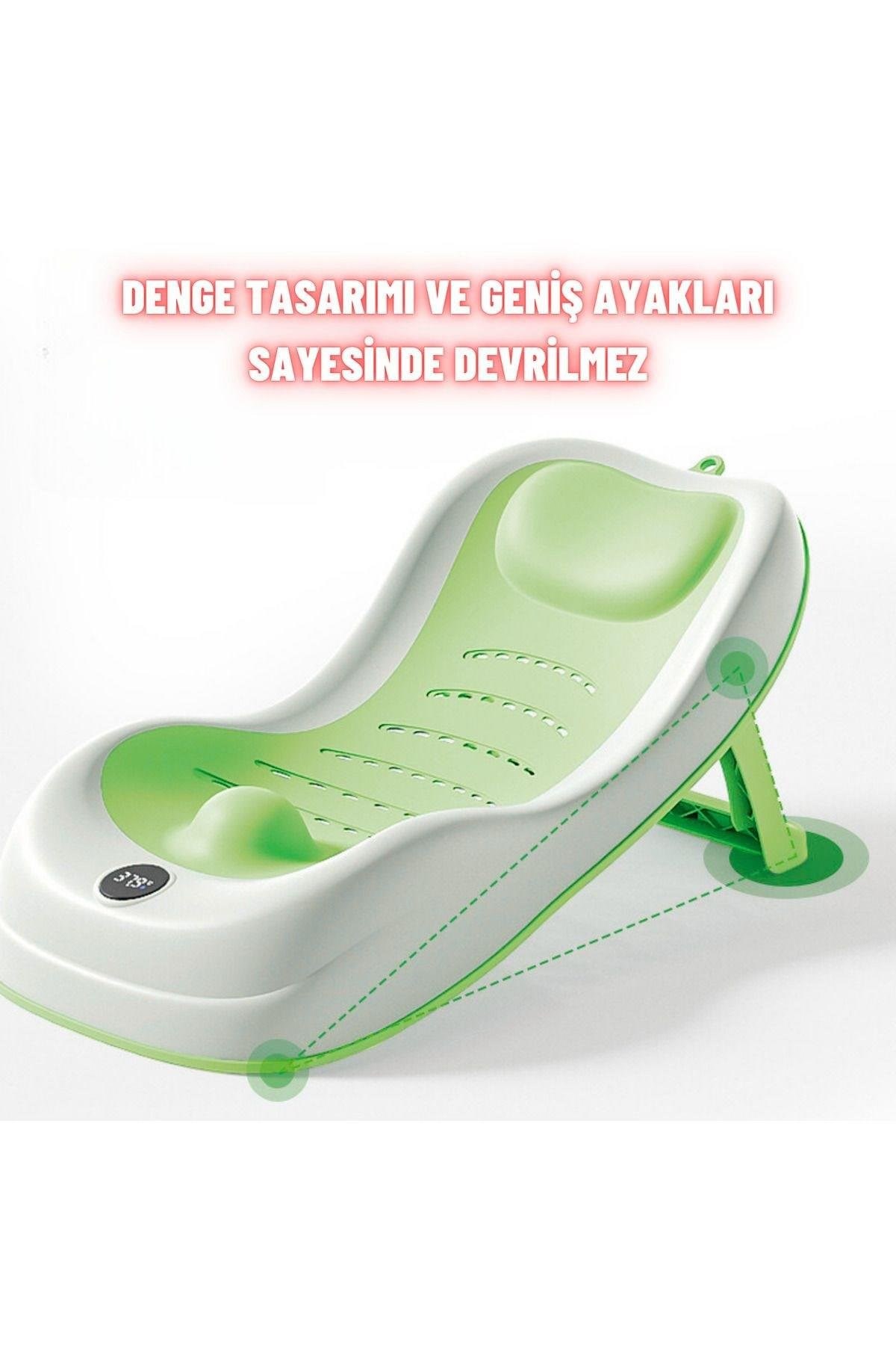 Yenidoğan Bebek Katlanabilir Termometreli Besleme ve Yıkama Banyo Oturağı Alt Değiştirme Sehpası