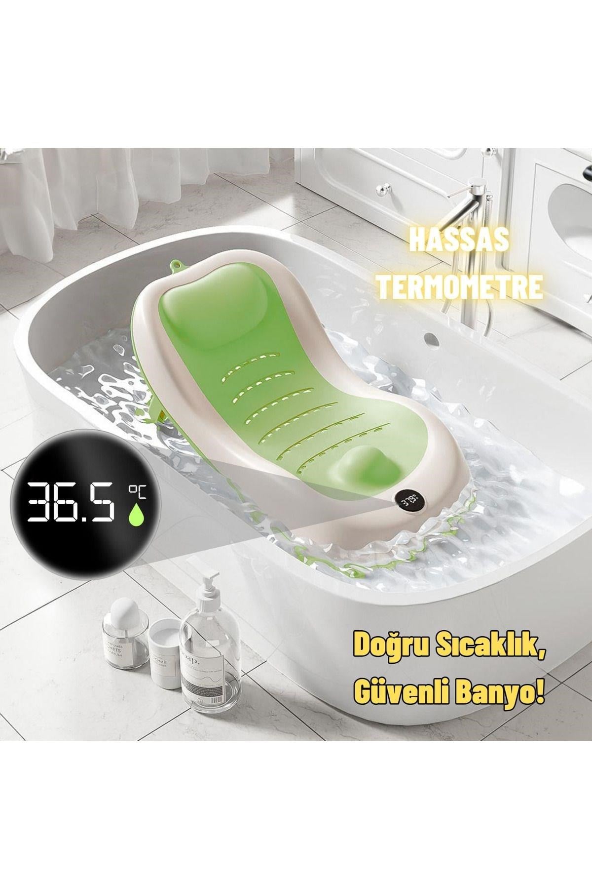 Yenidoğan Bebek Katlanabilir Termometreli Besleme ve Yıkama Banyo Oturağı Alt Değiştirme Sehpası