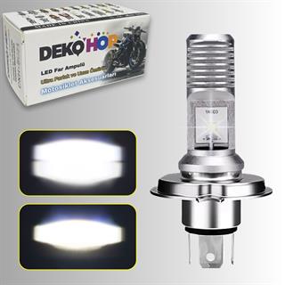  H4 LED Ampul Uzun Kısa Motosiklet  Araba FAR Ampul 12-24V 6000K Beyaz Yüksek Performans 15W 1800LM