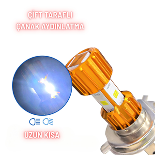  H4 Led Far ampul 12-24V 6000K Beyaz Yüksek Performanslı Motosiklet Araba Led Ampul 1 AD 12W/1500LM 