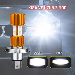  H4 Led Far ampul 12-24V 6000K Beyaz Yüksek Performanslı Motosiklet Araba Led Ampul 1 AD 12W/1500LM 