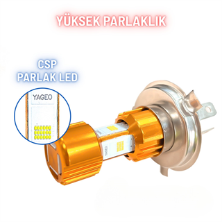  H4 Led Far ampul 12-24V 6000K Beyaz Yüksek Performanslı Motosiklet Araba Led Ampul 1 AD 12W/1500LM 