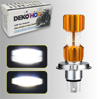  H4 Led Far ampul 12-24V 6000K Beyaz Yüksek Performanslı Motosiklet Araba Led Ampul 1 AD 12W/1500LM 