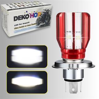  H4 Uzun Kısa LED Far Ampul Motosiklet Otomobil LED Işık 12-24V 6000K Beyaz Yüksek Performans 1800LM