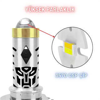  H4 Uzun Kısa LED Far Ampul ve LED Işık 12V 6000K Beyaz Amber 1 ADET Yüksek Performanslı 8W/800LM