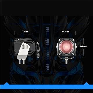  Motosiklet Çakarlı Bluetooth Kumandalı Led Lazer Sis Farı Kiti 5 Modlu Beyaz Sarı Sis Farı 