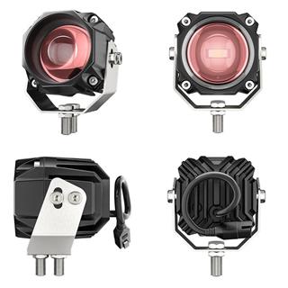  Motosiklet Çakarlı Bluetooth Kumandalı Led Lazer Sis Farı Kiti 5 Modlu Beyaz Sarı Sis Farı 
