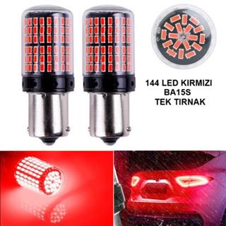  Oto Led Sinyal Park Ampulü Ultra Parlak KIRMIZI 1156 TEK TIRNAK  9w 144 Led Tak Kullan Ürün BA15S 