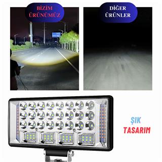 204 W Off Road Çalışma Lambası Sarı Çakar Ve Sinyal Mod Ultra Parlak 12-24V Led Oto Aydınlatma Işığı