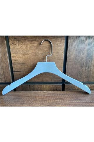 Ahşap Ceket Askı 38 Cm Eskitme Beyaz Naturel Askı 5 Adet