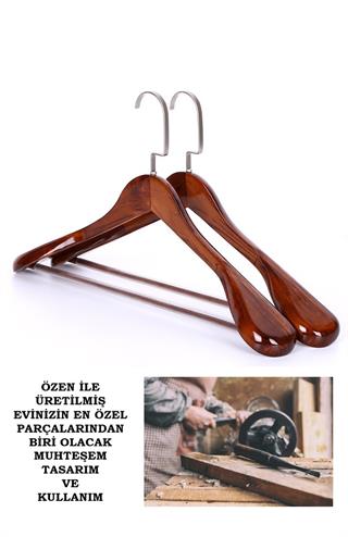 Ahşap Ceket Ve Takım Elbise Askısı 10 ADET Geniş Omuzlu Premium Kalite Ağaç Askı  