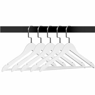 Ahşap Elbise Kıyafet Askısı 1.Kalite Ahşap Beyaz Renk Ahşap Askı 50 ADET