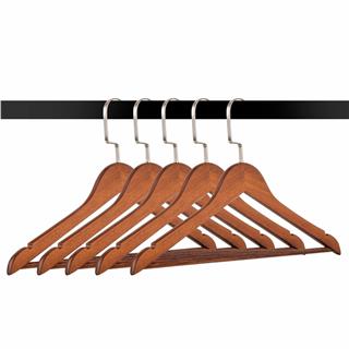 Ahşap Elbise Kıyafet Askısı 1.Kalite Ahşap Ceviz Renk Ahşap Askı 50 ADET