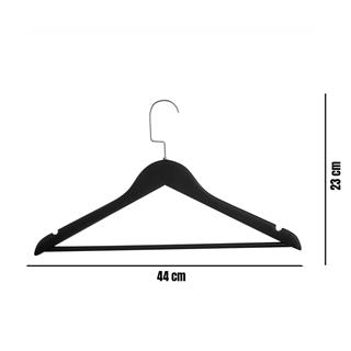 Ahşap Elbise Kıyafet Askısı 1.Kalite Ahşap Siyah Renk Ahşap Askı 10 ADET