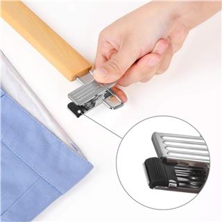 Ahşap Etek Pantolon Askısı Mandallı Lüks Elbise Askılık Vernikli NATUREL 10 Adet