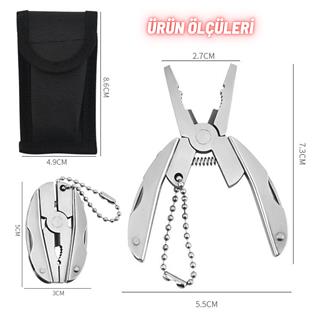 Anahtarlık Outdoor Katlanır Pense Çakı Bıçak Seti Kamp Piknik Çok Fonksiyonlu Mini Alet Seti