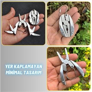 Anahtarlık Outdoor Katlanır Pense Çakı Bıçak Seti Kamp Piknik Çok Fonksiyonlu Mini Alet Seti