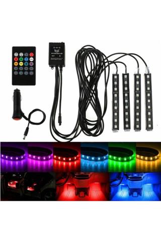 Araç Içi Ayak Altı Müziğe Duyarlı 9 Led Ambians Lambası