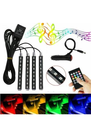 Araç Içi Ayak Altı Müziğe Duyarlı 9 Led Ambians Lambası