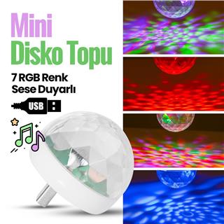 Araç İçi Mini Disko Topu Usb Girişli Telefon Mikrofon Uyumlu
