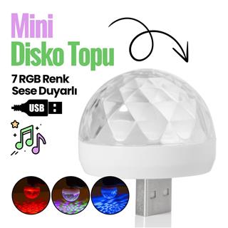 Araç İçi Mini Disko Topu Usb Girişli Telefon Mikrofon Uyumlu