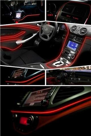 Araç İçi Neon Ledi Torpido İp Led 5 Metre KIRMIZI