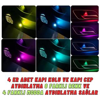 Araç İçi Torpido Atmosfer Ambiyans RGB Neon Kayar LED Şerit 465 Modlu Set Bluetooth APP Kontrollü