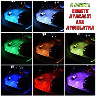 Araç İçi Torpido Atmosfer Ambiyans RGB Neon Kayar LED Şerit 465 Modlu Set Bluetooth APP Kontrollü