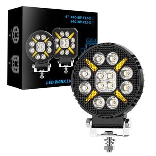 Arazi Aracı Tepe ve Tampon Çalışma Lambası ve Sis Farı  4 inç 12-24V Gündüz Led DRL Sarı    