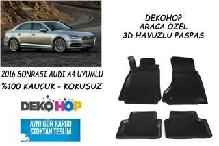 Audi A4 2016 SONRASI 3D Havuzlu Araca Özel Kauçuk Oto Paspas