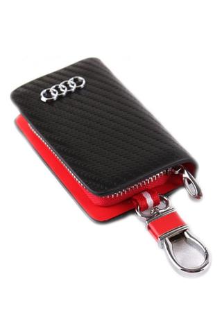 Audi Uyumlu Karbon Desen Deri Cüzdan Anahtarlık
