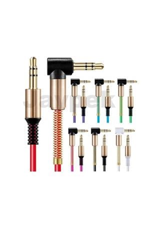 Aux Kablo 3.5 Mm L Tipi Uyumlu Spiralli Audio Aux Kablo Kırmızı