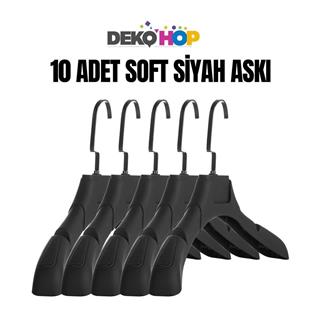 Bayan Ceket Gömlek Askısı SİYAH SOFT Renk 50 ADET 38 Cm Genişlik