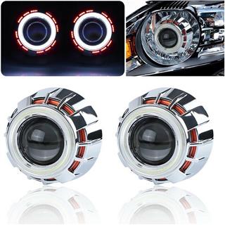 Bi-Xenon 2,5 İnç Projektör Lens Çift Angel Renk KIRMIZI BEYAZ