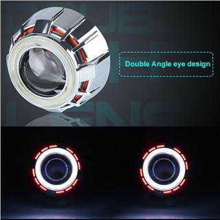 Bi-Xenon 2,5 İnç Projektör Lens Çift Angel Renk KIRMIZI BEYAZ