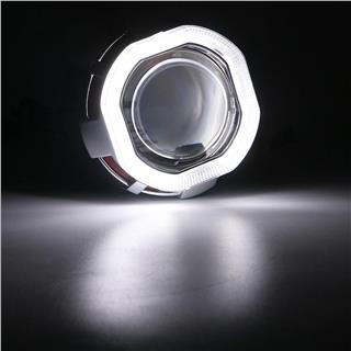 Bi-Xenon KARE 2,5 İnç Projektör Lens Çift Angel Renk KIRMIZI BEYAZ