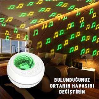Bluetooth Hoparlör Banyo Duşakabin Havuz Su Geçirmez Islak Ortam Ses Bombası ve Ambiyans Led Işık